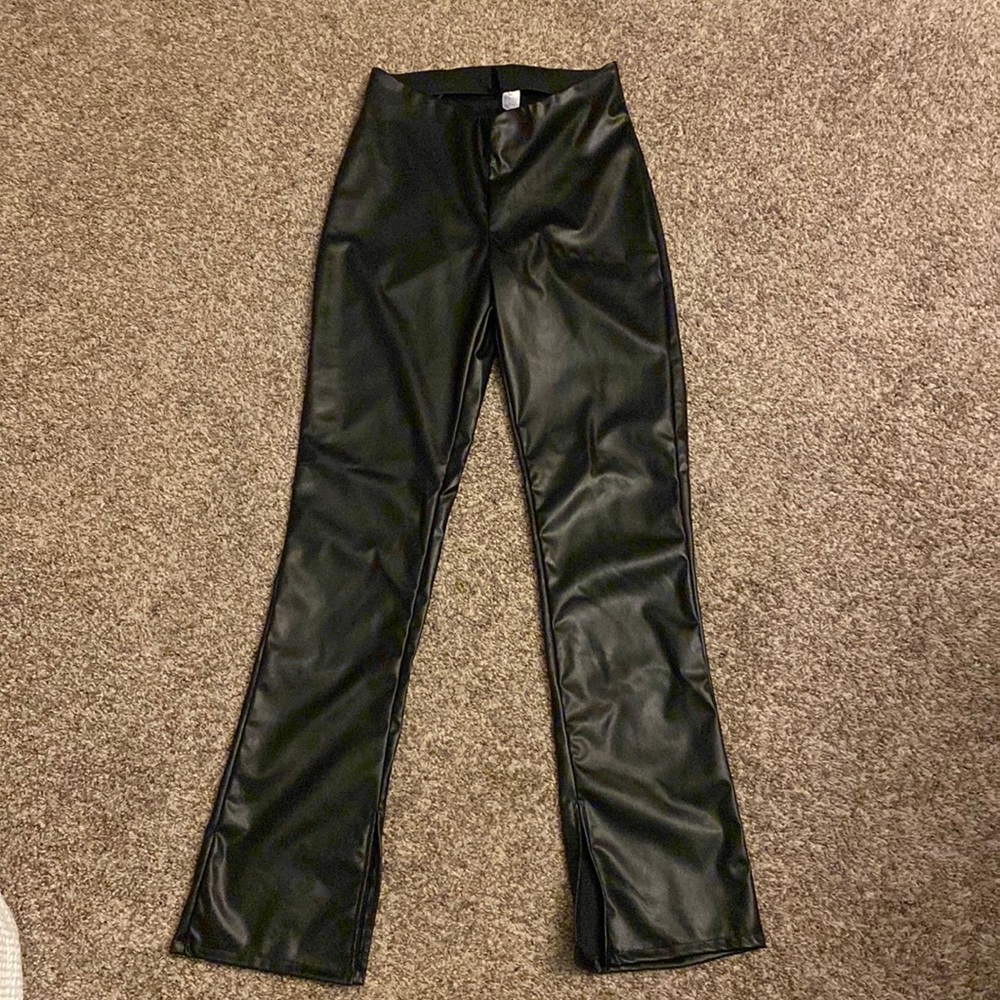 black leather pants